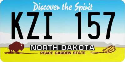 ND license plate KZI157