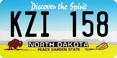 ND license plate KZI158