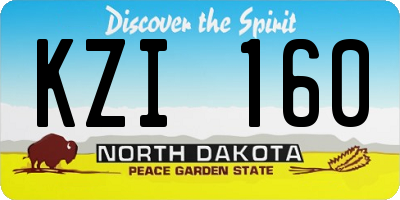 ND license plate KZI160