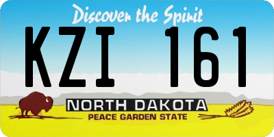 ND license plate KZI161