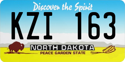 ND license plate KZI163