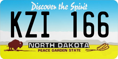 ND license plate KZI166