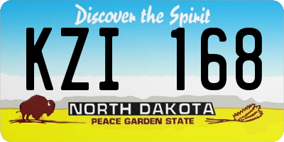 ND license plate KZI168