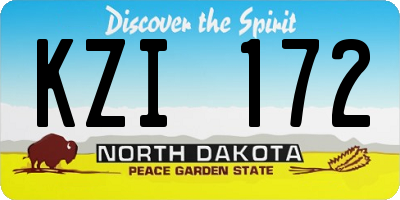 ND license plate KZI172