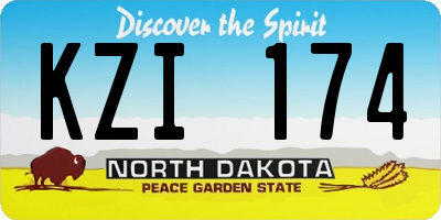 ND license plate KZI174