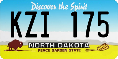ND license plate KZI175