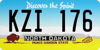 ND license plate KZI176