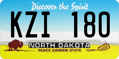 ND license plate KZI180
