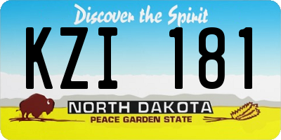 ND license plate KZI181