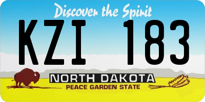 ND license plate KZI183