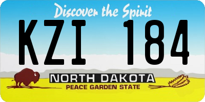ND license plate KZI184