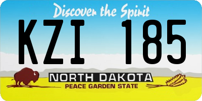 ND license plate KZI185