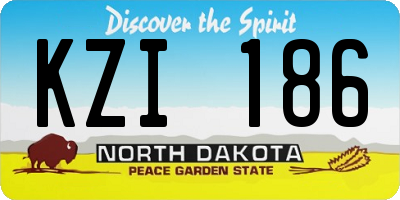 ND license plate KZI186