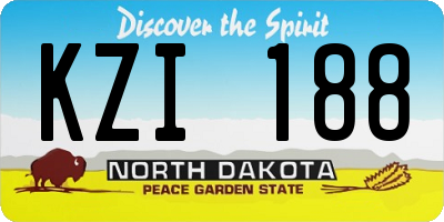 ND license plate KZI188