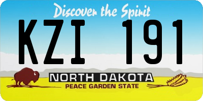 ND license plate KZI191
