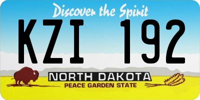 ND license plate KZI192