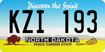 ND license plate KZI193