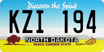 ND license plate KZI194