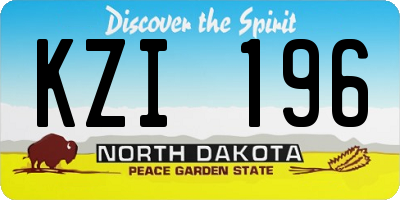 ND license plate KZI196