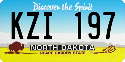 ND license plate KZI197