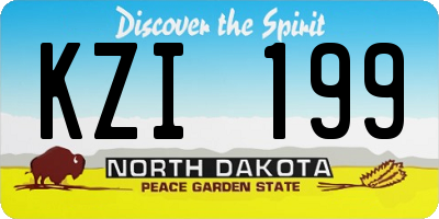 ND license plate KZI199