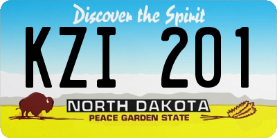 ND license plate KZI201