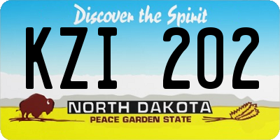 ND license plate KZI202