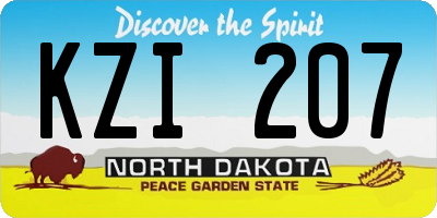 ND license plate KZI207