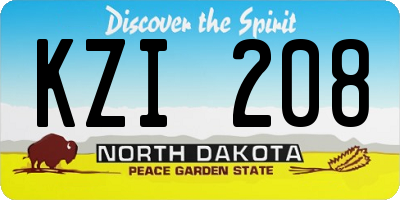 ND license plate KZI208