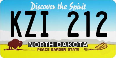 ND license plate KZI212