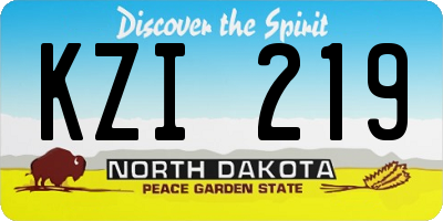 ND license plate KZI219