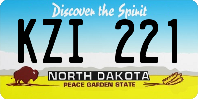 ND license plate KZI221