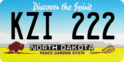 ND license plate KZI222