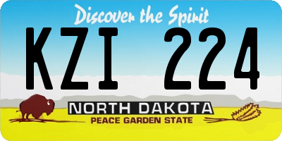 ND license plate KZI224