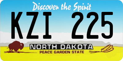 ND license plate KZI225