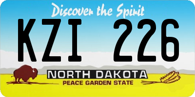 ND license plate KZI226