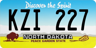 ND license plate KZI227