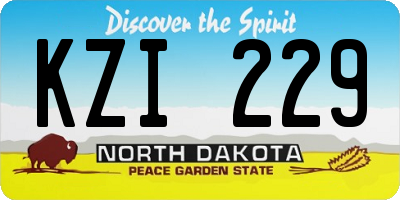 ND license plate KZI229