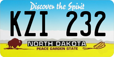 ND license plate KZI232