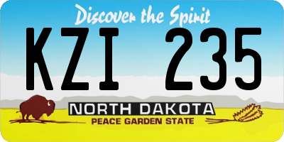 ND license plate KZI235