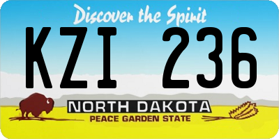 ND license plate KZI236