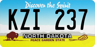 ND license plate KZI237