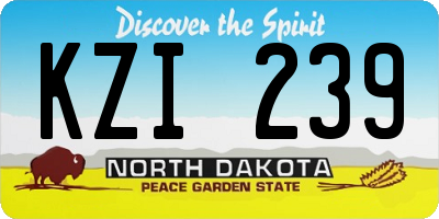 ND license plate KZI239
