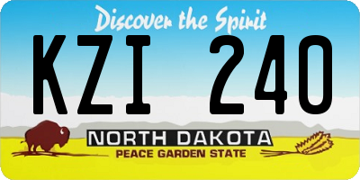 ND license plate KZI240