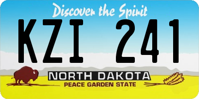 ND license plate KZI241