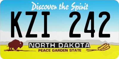 ND license plate KZI242