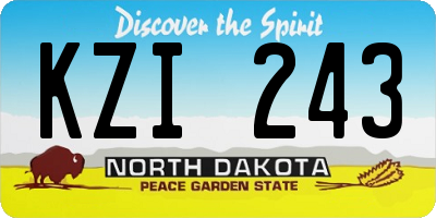 ND license plate KZI243