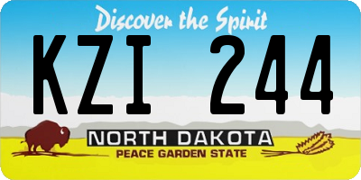 ND license plate KZI244