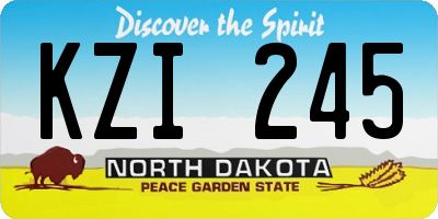 ND license plate KZI245