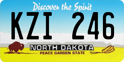 ND license plate KZI246